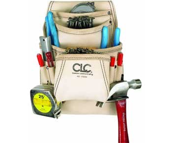 CLC-Custom-Leathercraft-179354-Carpenter's-Nail-and-Tool-Bag-Reversed-Top-Grain,-10-Pocket