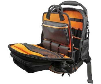 Klein Tools 55485 Tool Bag Backpack, Durable Electrician Backpack with 48 Pockets for Hand Tools, Waterproof